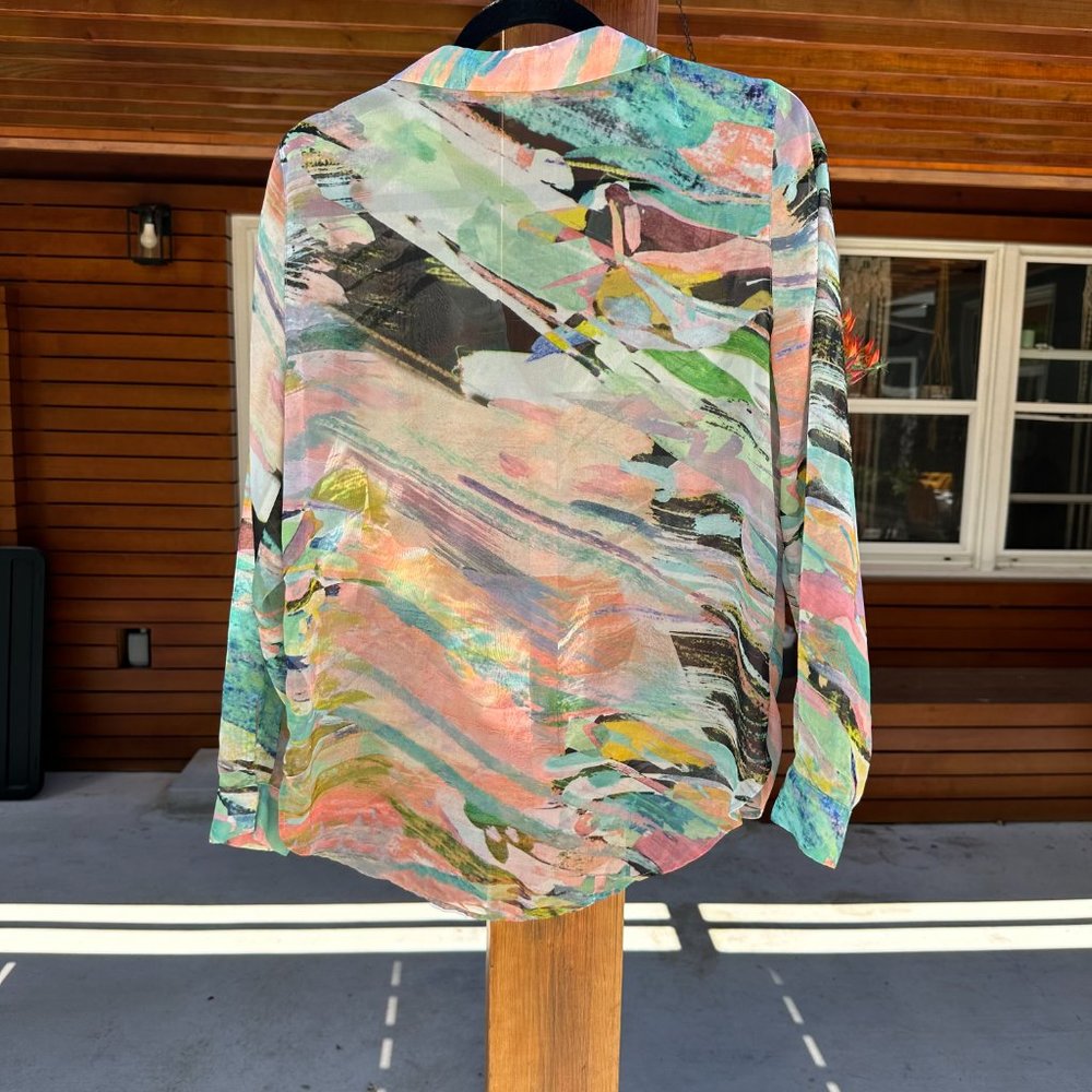 H&M colorful sheer blouse - Picture 3 of 6